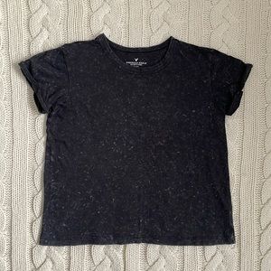 ⚡️3 for $20⚡️ American Eagle Speckled Black Rolled Sleeve T-Shirt